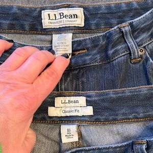 LL Bean jeans 2 pair size 10